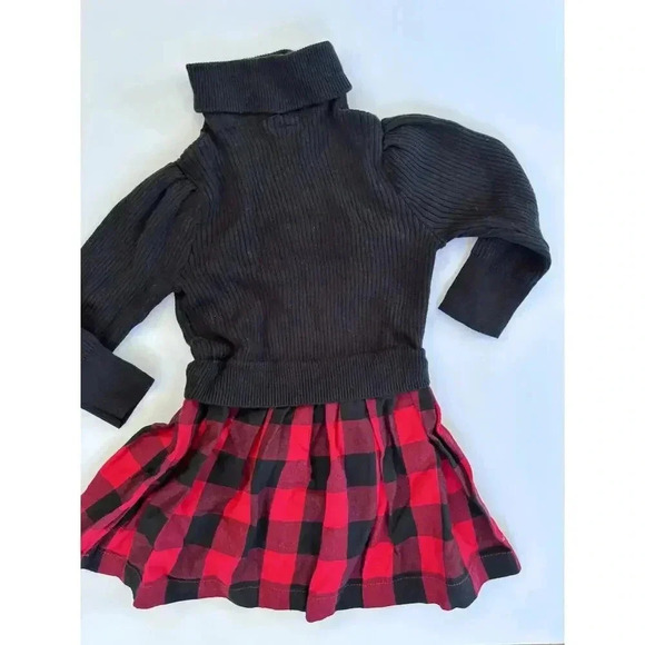 Gap Kids Mixed Media Ribbed Turtleneck And Buffalo Plaid Dress - Picture 5 of 6